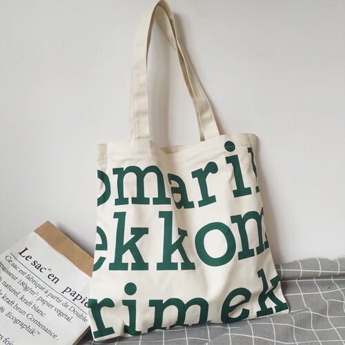 Korean Lazy Style Daily Ins Large Letter Canvas Bag Mother Personality Travel Large Capacity Shoulder Bag