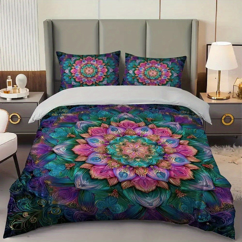 Transfronterizo textil para el hogar Mandala impresión digital quilt kit suave piel transpirable portador TEMU / JIT