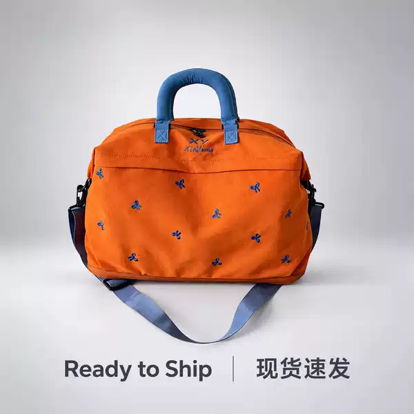 Cross-border new expandable large-capacity travel bag with bow embroidery, suitable for sports, fitness, and short trips