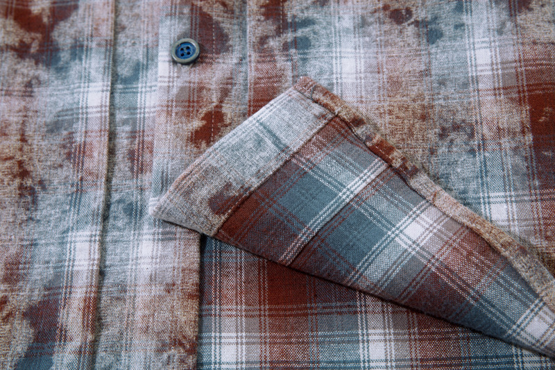 Herrenbekleidung Street Vintage Tie-Dye Plaid Loose Shirt Trendy Brandneues Jugend Casual All-Match-Shirt_voghion.com