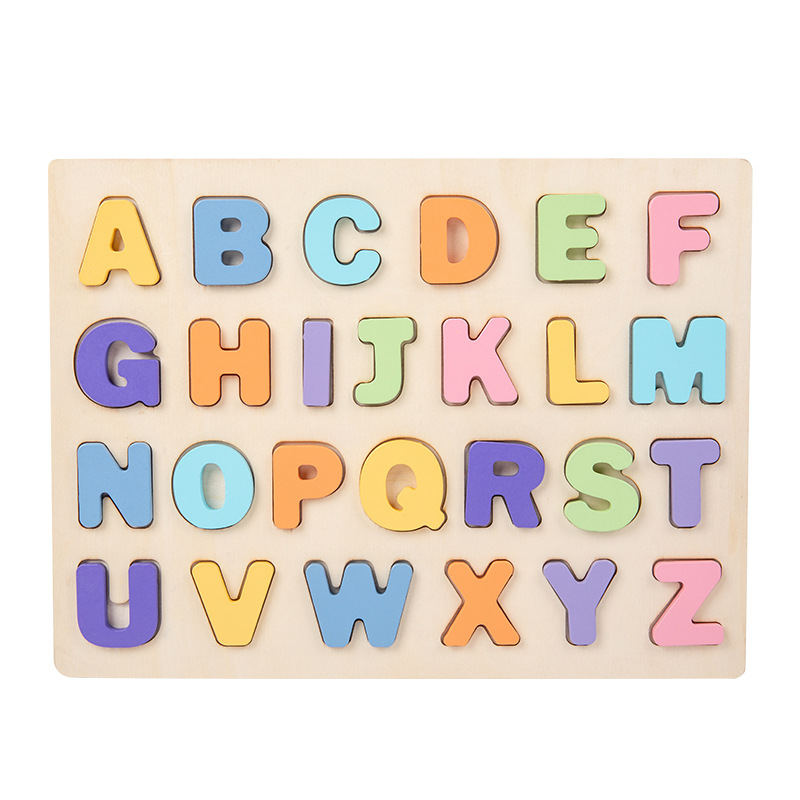 De madera de los niños de la Ilustración Digital forma de letra cognitiva macaron agarrar la mano rompecabezas bebé rompecabezas de la educación temprana Juguetes image 9