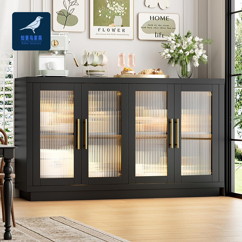 Amazon Cross-border Foreign Trade Hot Selling Changhong Glass Living Room Sideboard Porch Plate Locker Plate Coffee Bar