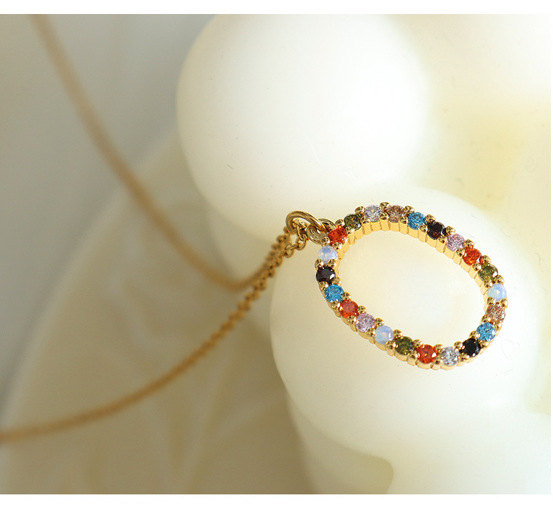 Fashion Oval Titanium Steel Necklace Inlay Zircon Stainless Steel Necklaces_colorza_11