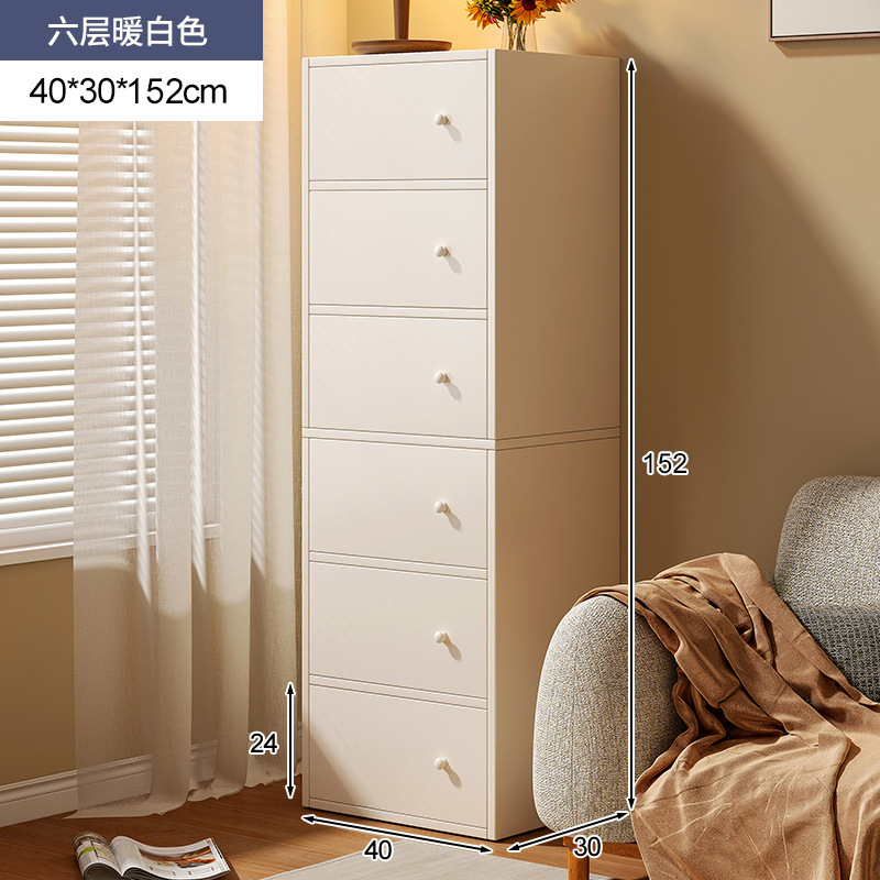 Salón de estar de viento de crema junto al sofá armario de almacenamiento armario de almacenamiento armario de dormitorio armario pequeño armario de cajón