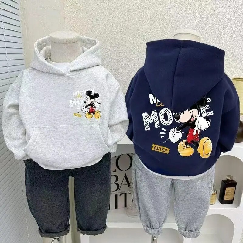 New Thickened Fleece Children's Mickey Hoodie Autumn and Winter Sweatshirt 2025 Cartoon Cute Boys and Girls Children's Warm New Thickened Fleece Children's Mickey Hoodie Autumn and Winter Sweatshirt 2025 Cartoon Cute Boys and Girls Children's Warm