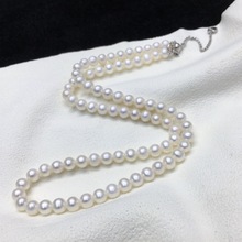 珍珠项链批发 5-6mm白色正圆无核淡水珍珠项链\锁骨项链\颈链