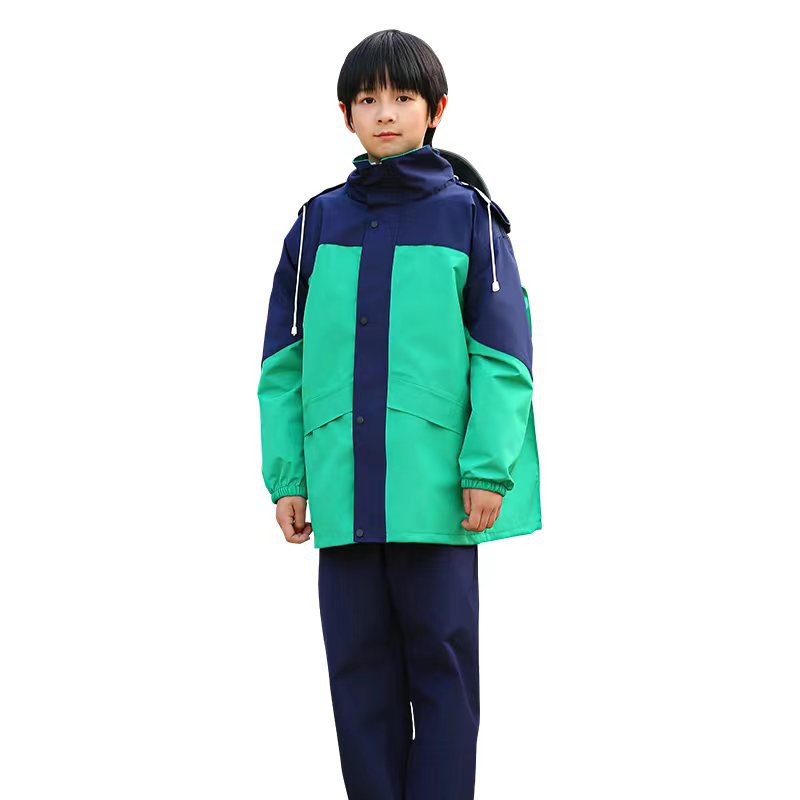 Impermeable para niños, traje de pantalón de lluvia, impermeable de cuerpo completo, estudiantes de primaria y secundaria van a la escuela, niños y niñas, mochilas escolares para niños grandes, poncho al por mayor