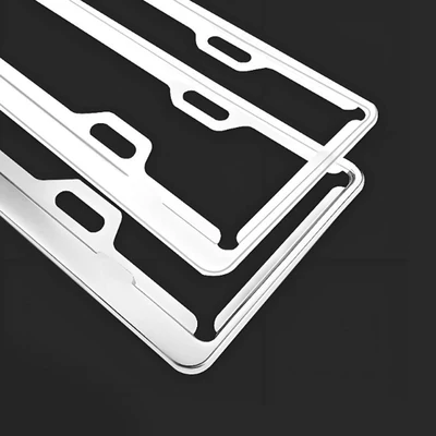 License plate holder/license plate holder — for Small Cars - blue-label-aluminum-alloy-silver-pair-of-two