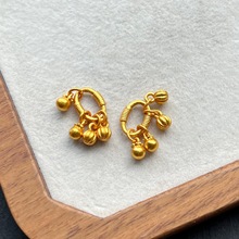 古法沙金钱袋柿柿如意隔珠提溜钱币串珠diy编绳手链项链配件