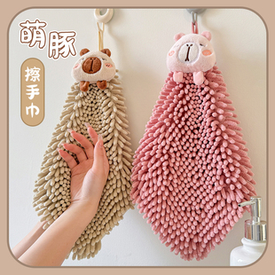 Chenille Hand Towel Hanging Absorbent Cloth Kitchen Bathroom Bathroom Quick-Drying Cute Towel Handkerchief