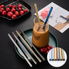 Heart-shaped 304 stainless steel straw beverage milk tea juice cocktail set stainless steel heart-shaped can be sold directly from the factory