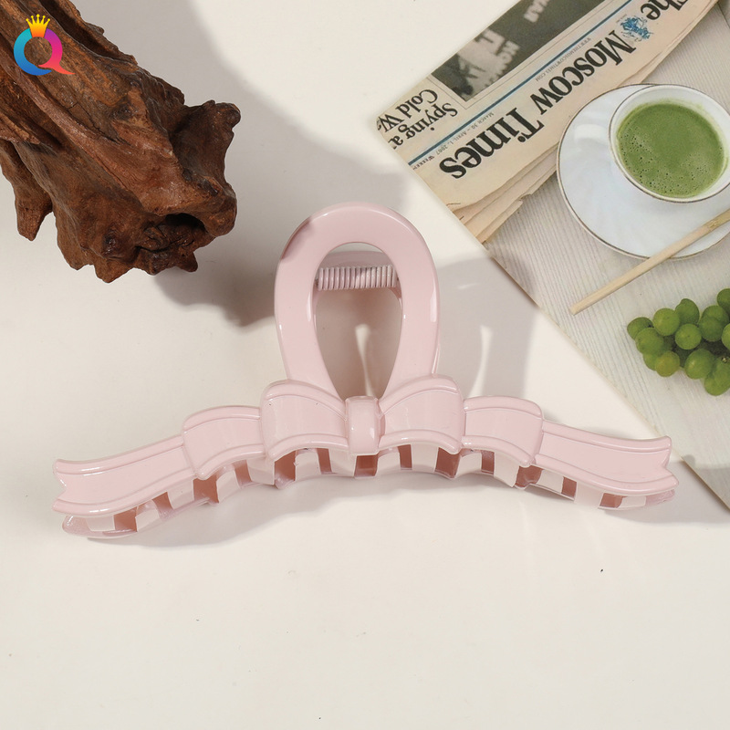 奇阅秋冬简约蝴蝶结抓夹高级感大号发夹女后脑勺盘发发抓发卡发饰|undefined