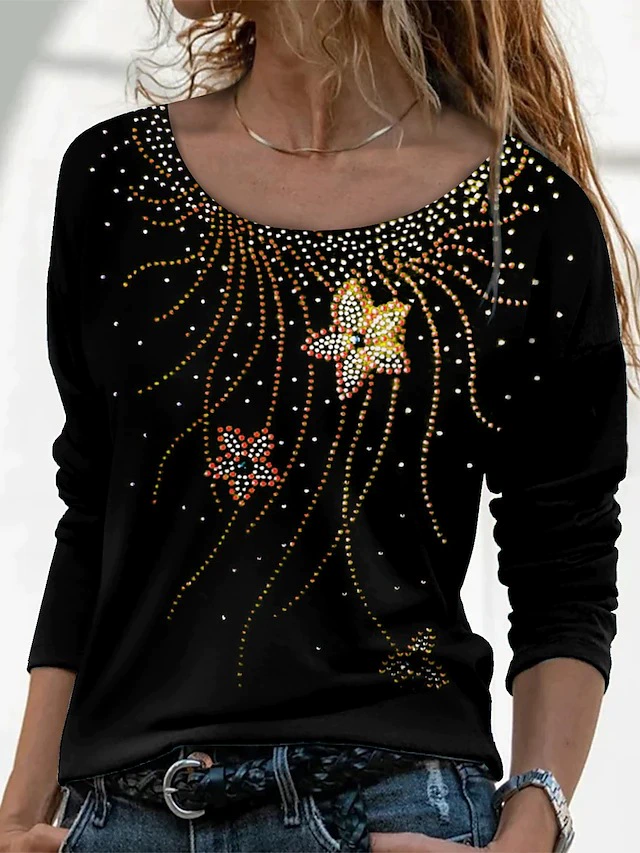 Long-sleeve, sweatshirt with a round collar, 3D