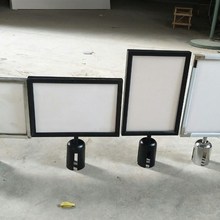 立牌款插牌横竖广告隔离带栏杆A3围栏指示牌排队展示牌A4不锈钢柱