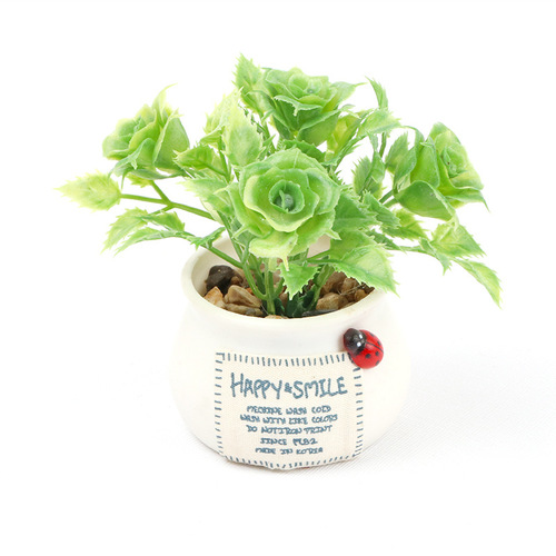 Creative simulation green plant potted flower plant auspicious fruit potted car central control bonsai mini flower pot ornaments