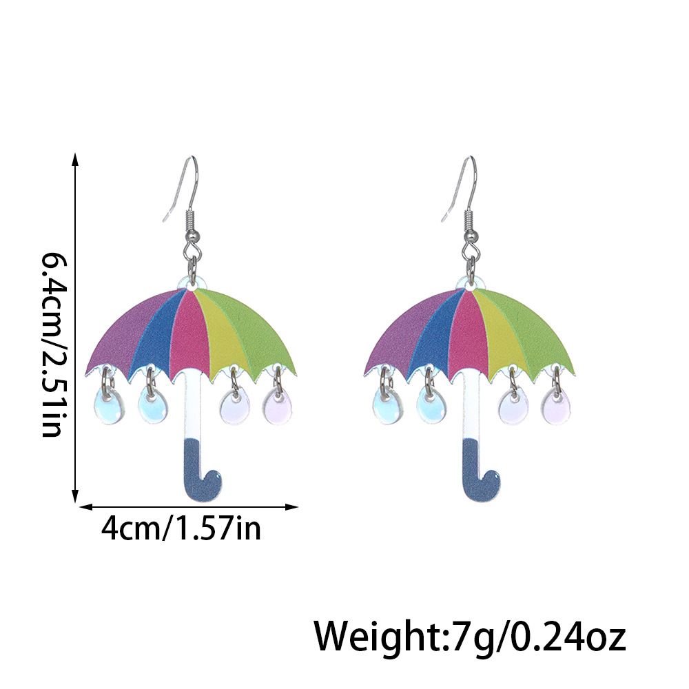 1 Pair Quantity 1 Pair Cute Simple Style Umbrella Fish Arylic Drop Earrings
