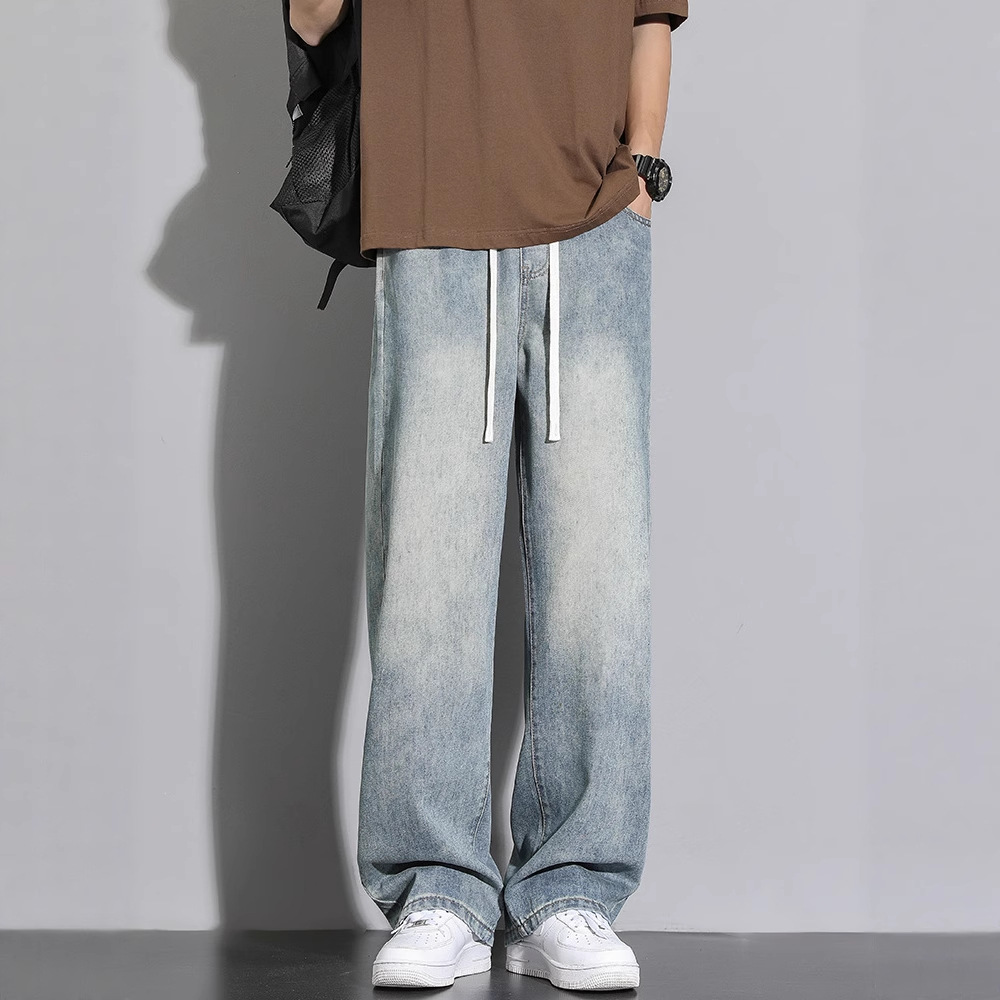 Jeans Men's American Straight Pants Casual Boys Retro Men's Pants Blue Pants 2025 New Loose Pants