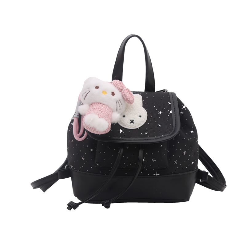 Mochila de moda coreana encantadora nicho femenino diario dulce estrella ondulado punto mochila de estudiantes mochila universal