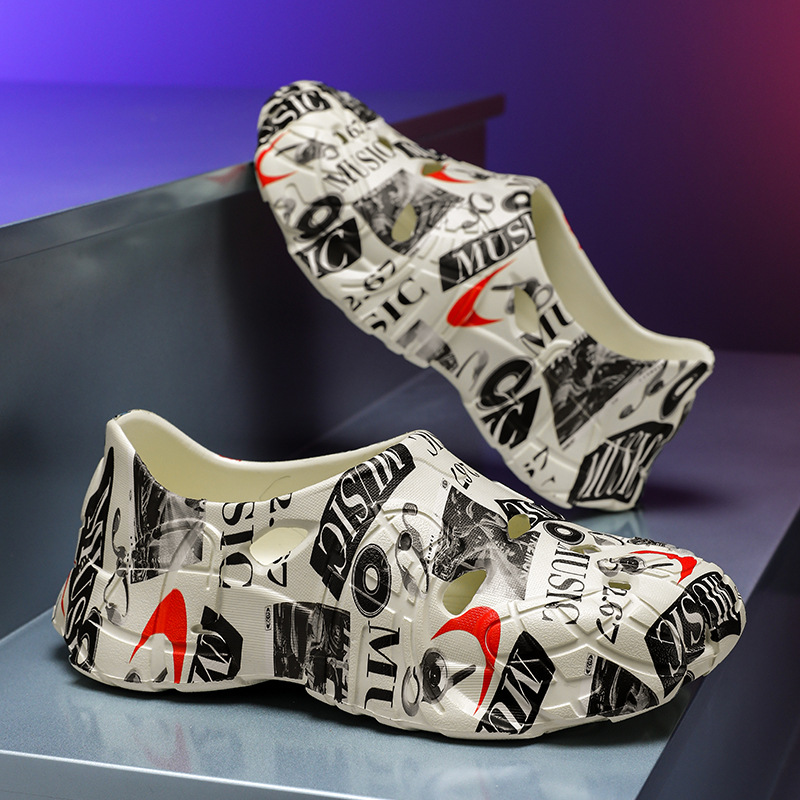 Zapatos transfronterizos con agujeros de coco, tendencia de camuflaje, zapatos con agujeros EVA, parejas de verano, sandalias casuales transpirables para hombres