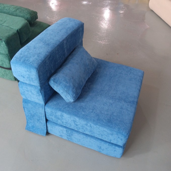 Sofá Cama Individual Plegable 4 en 1 de Franela Reclinable y Multifuncional para Sala de Estar image 9