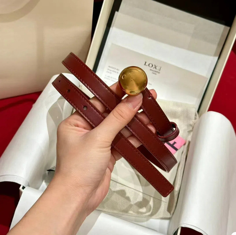 罗家EWE新款圆球搭扣饰细腰带韩版时尚百搭细皮带简约搭配连衣裙|undefined