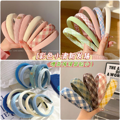 Small fresh sponge heightening colorful hair hoop for women 2023 new style high skull hair bundle summer face wash hairpin