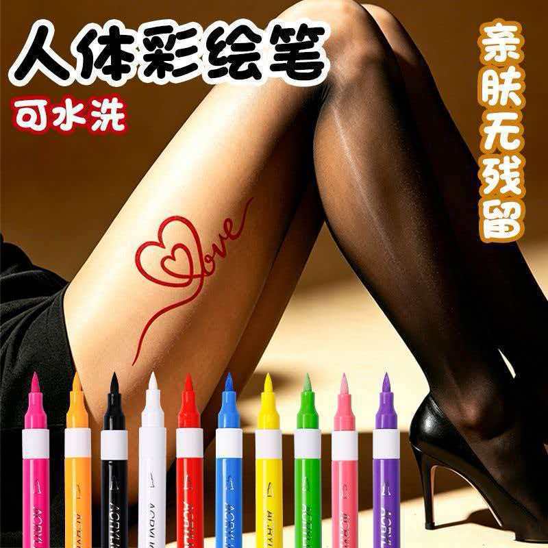 Body Painting Pens Are Washable, Skin-Friendly, and Leave No Residue; They Are Suitable for Facial and Body Graffiti, Temporary Tattoo Pens Body Painting Pens Are Washable, Skin-Friendly, and Leave No Residue; They Are Suitable for Facial and Body Graffiti, Temporary Tattoo Pens