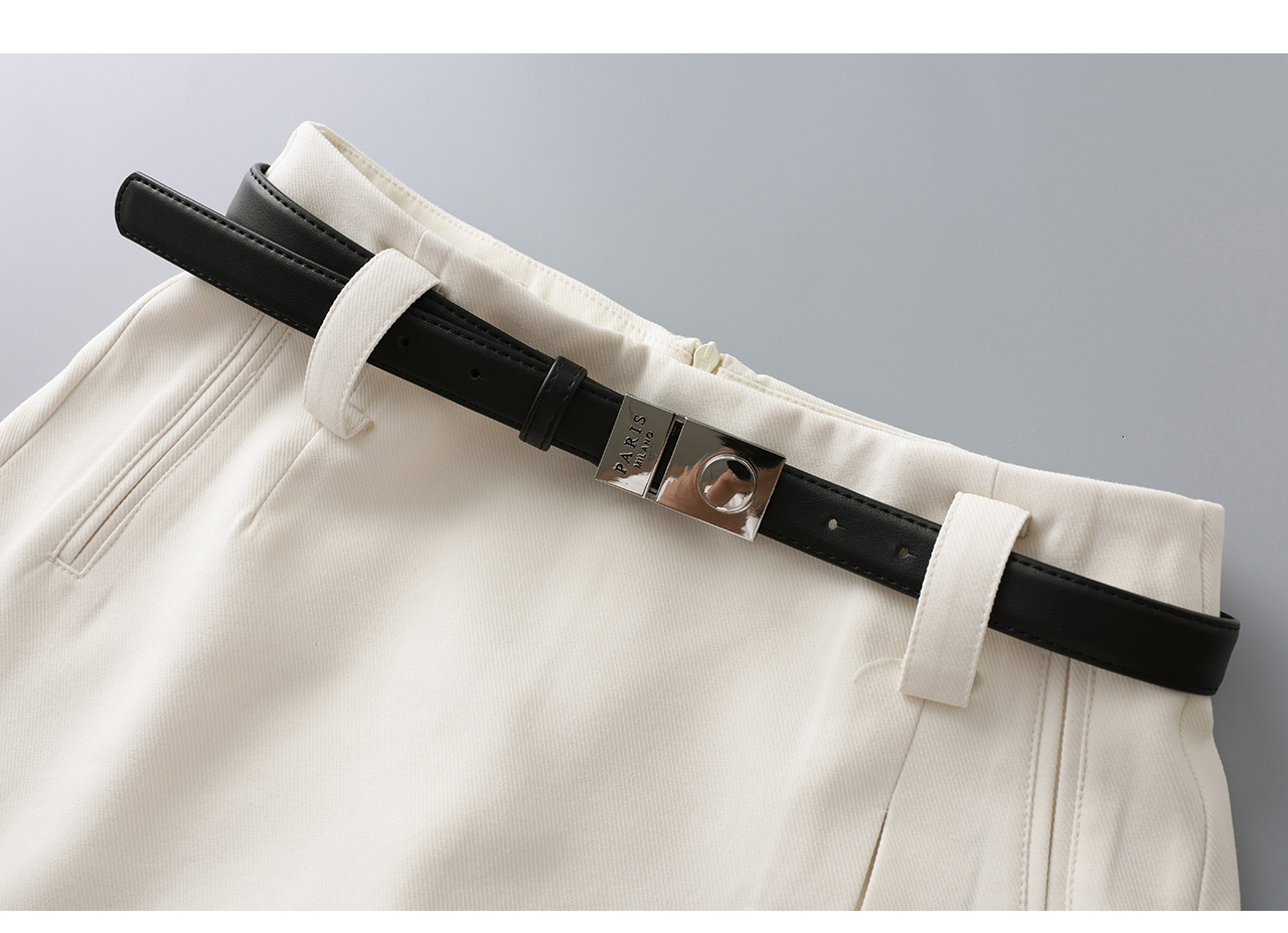 Quần culottes nữ ống rộng cạp cao dáng chữ A phối tơ tằm len tinh xảo — màu đen chi tiết 22