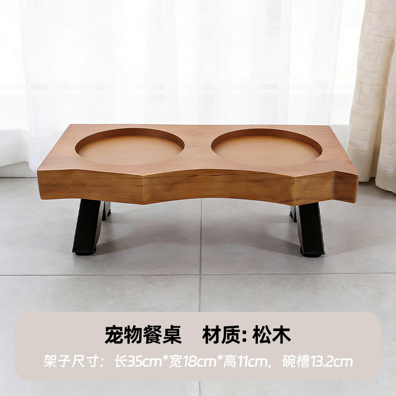 Soporte de Madera para Comedero de Mascotas para Perros y Gatos