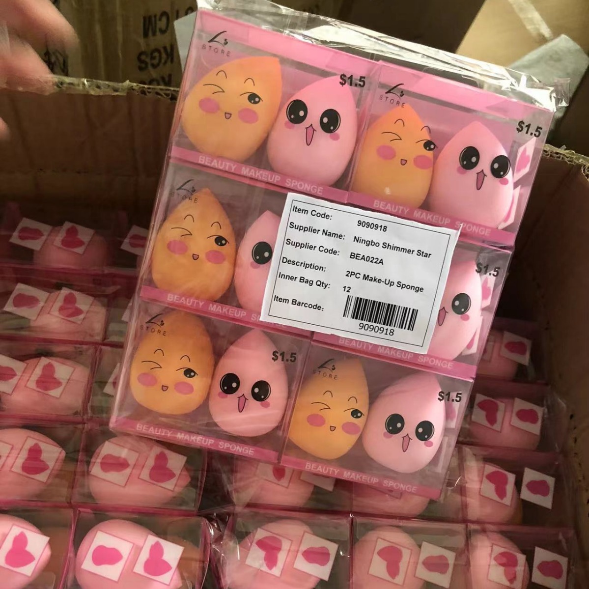 Huevos de belleza Airpuff Pvc caja húmeda y húmeda calabaza gota de maquillaje biselado huevo transparente