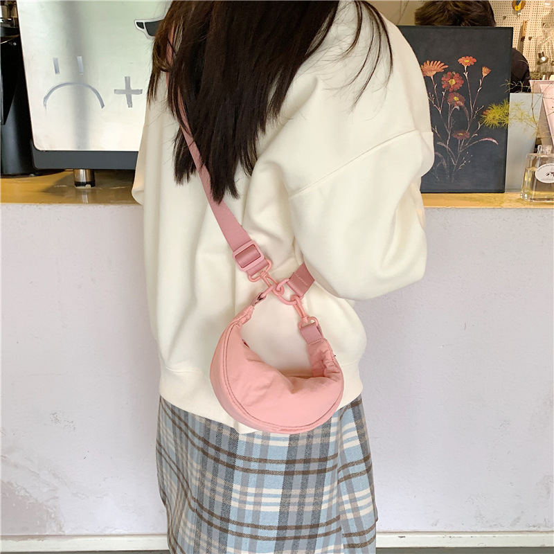 跨境韩版时尚手机包小挎包女2025新款帆布饺子包简约单肩斜挎包