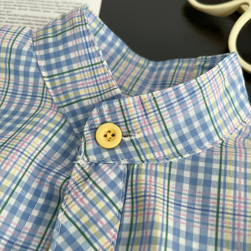 2025 nueva camisa de moda de verano para niños, camisa de dibujos animados a cuadros, ropa infantil de manga larga, nueva moda para niños