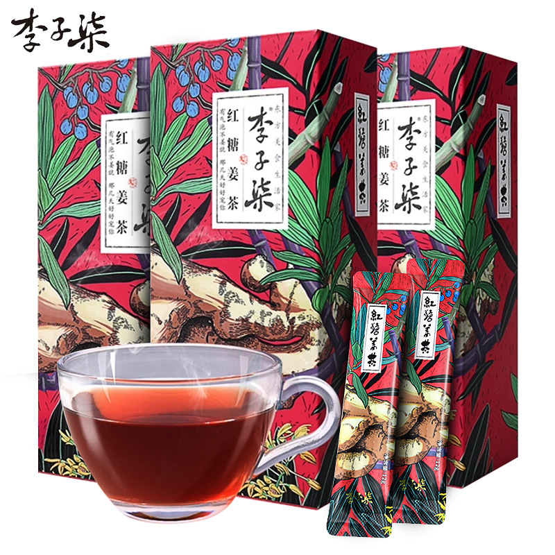李子柒红糖姜茶手工姜枣茶84g 红糖水姜汤冲泡速溶姜茶汁调理养生