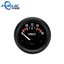 52mm汽车改装仪表12V通用电压表黑面 8-16V指针电压表 汽车配件