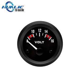 52mm Car Modified Instrument 12V Neutral Voltmeter Black Surface 8-16V Pointer Voltmeter Car Accessories