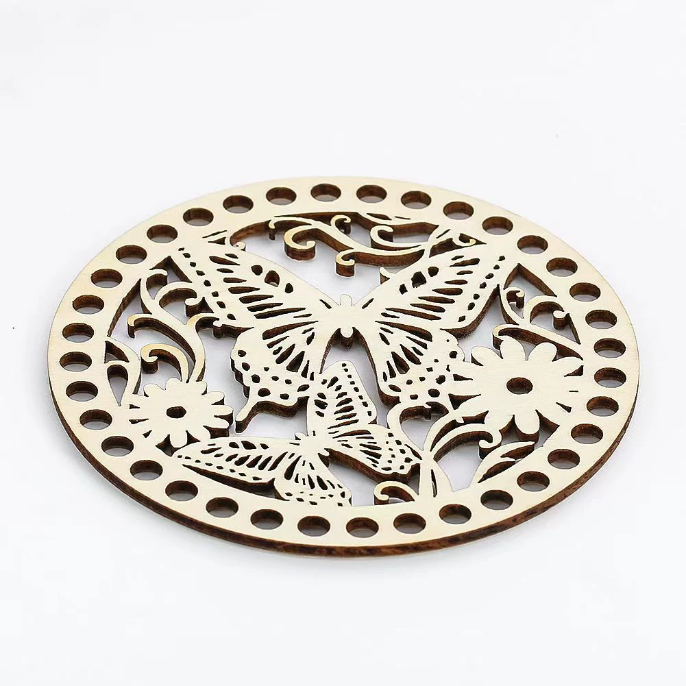Кросс-граничный экспорт деревянной подложки для вышивки крестом, деревянной основы для сумки крючком, круглой подставки для DIY из деревянной стружки, подставки для столовых приборов.
