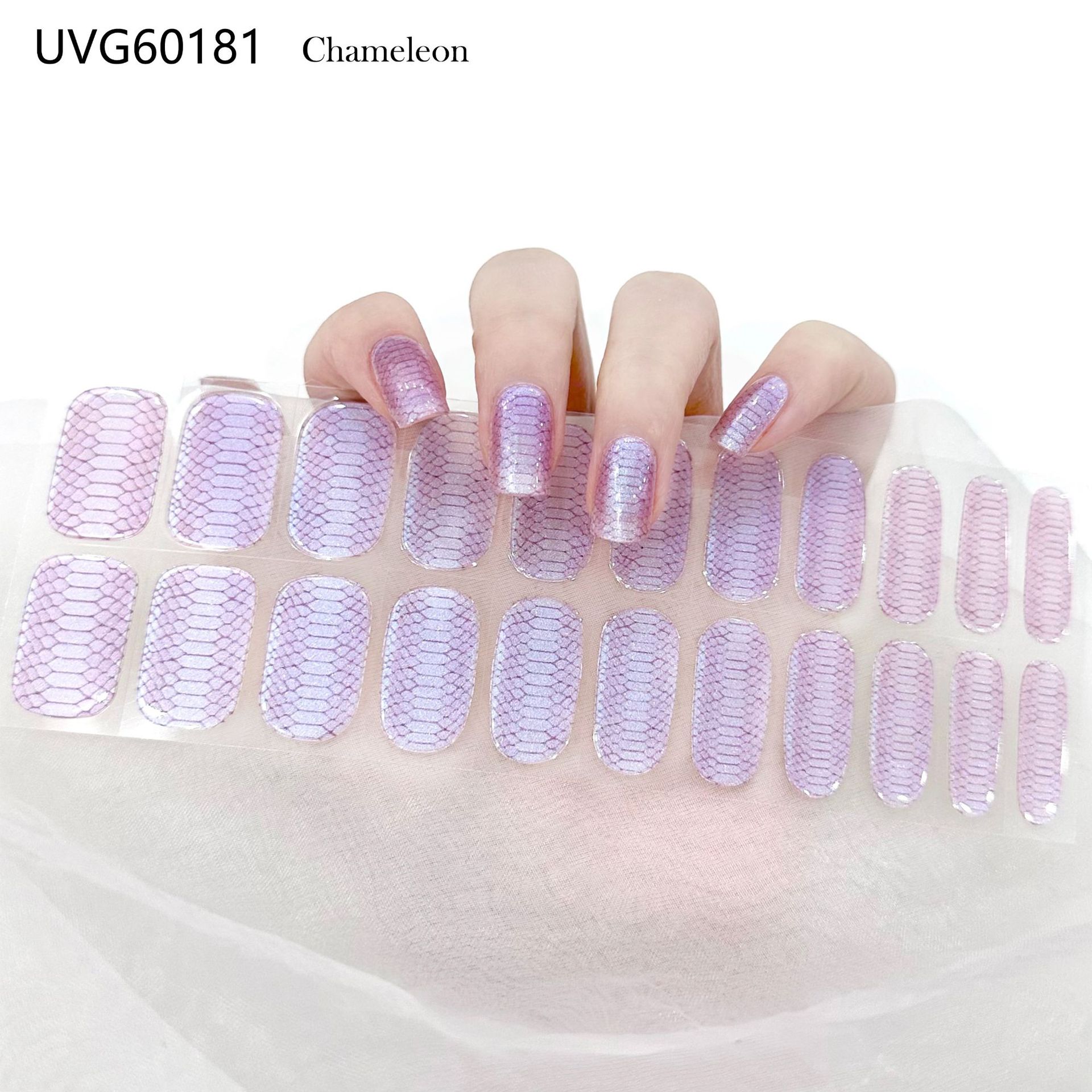 Pegatinas de uñas de gel UV transparentes efecto hielo, semicuradas, con lámina dorada, fototerapia, efecto película de aceite