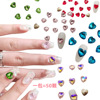 Three dimensional crystal for manicure heart shaped heart-shaped, nail decoration, decorations, with gem