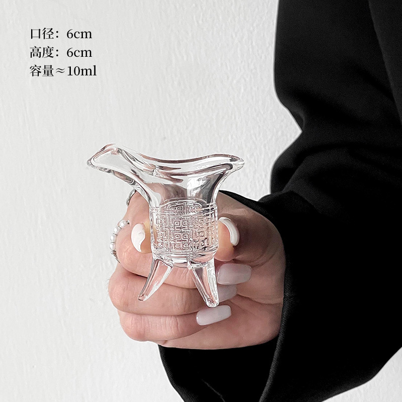 ins创意搞怪秦始皇奶茶杯玻璃杯帝王杯古代三足杯仿古爵杯酒杯子|undefined