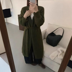 原创设计秋冬中长款毛衣外套慵懒风高级感简约宽松气质针织开衫女