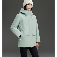 情侣款三防户外滑雪登山派克95鹅绒羽绒服女短款高端连帽保暖外套