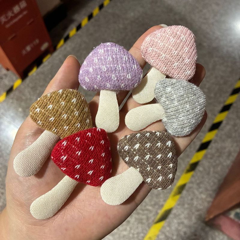 布艺手工diy配饰 充棉毛线蘑菇配件 鞋包童装秋冬辅料 钩针蘑菇|undefined