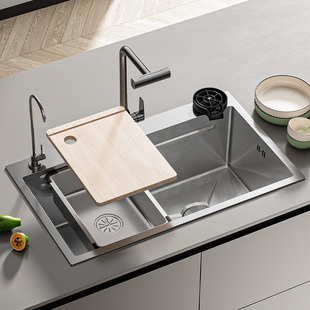 Kitchen Story Thickened Stainless Steel Sink Large Single-Slot Household Kitchen Sink Under-Counter Basin