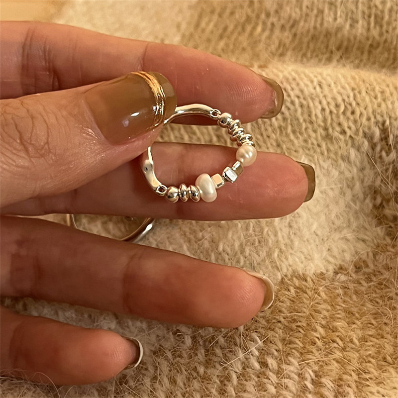 S925纯银素圈戒指女简约小众轻奢高级感ins风不掉色开口指环批发|undefined