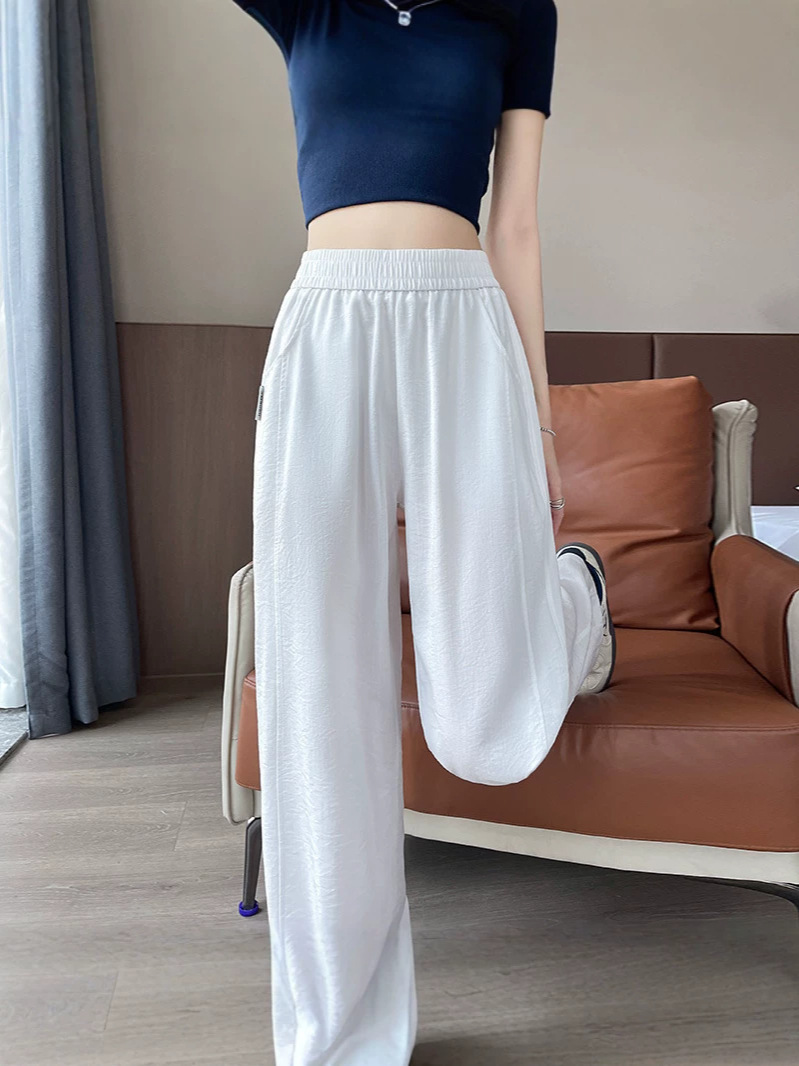 Quần culottes nữ ống rộng cạp cao chất liệu mềm mỏng mùa hè — màu xanh nhạt