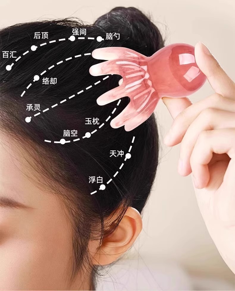 Octopus Head Massage Comb 8 Claw Scalp Meridian Brush Resin Guasha Comb for Scalp Care and Relaxation quality and texture