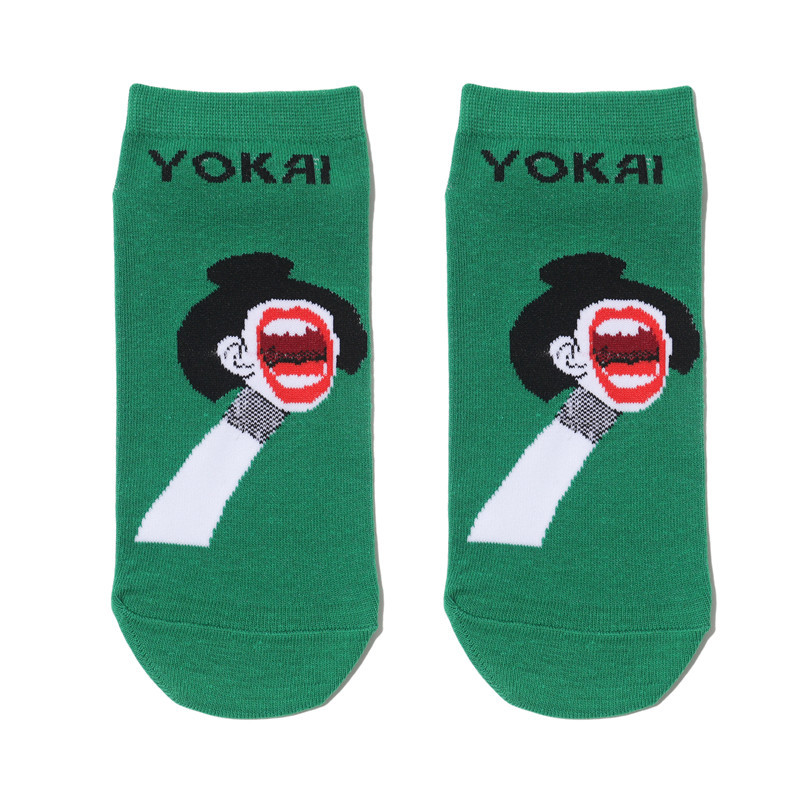 Male Japanese Monster Animation Socks Female Cotton Monster Story Sock Cartoon Personality Trend Boat Socks-5Prs 40 Img_5790