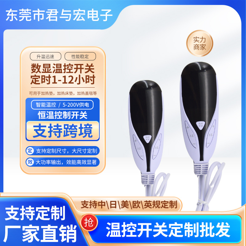 5V12V24V36V单区双区床垫大功率开关地暖垫数显控温定时按键开关