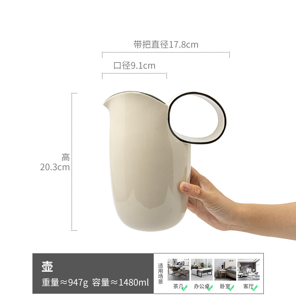 Muchos usos Colección de botellas de agua Olla para el hogar Botella de agua fría de gran capacidad Venta al por mayor Decoración de flores de cerámica retro Olla de mano