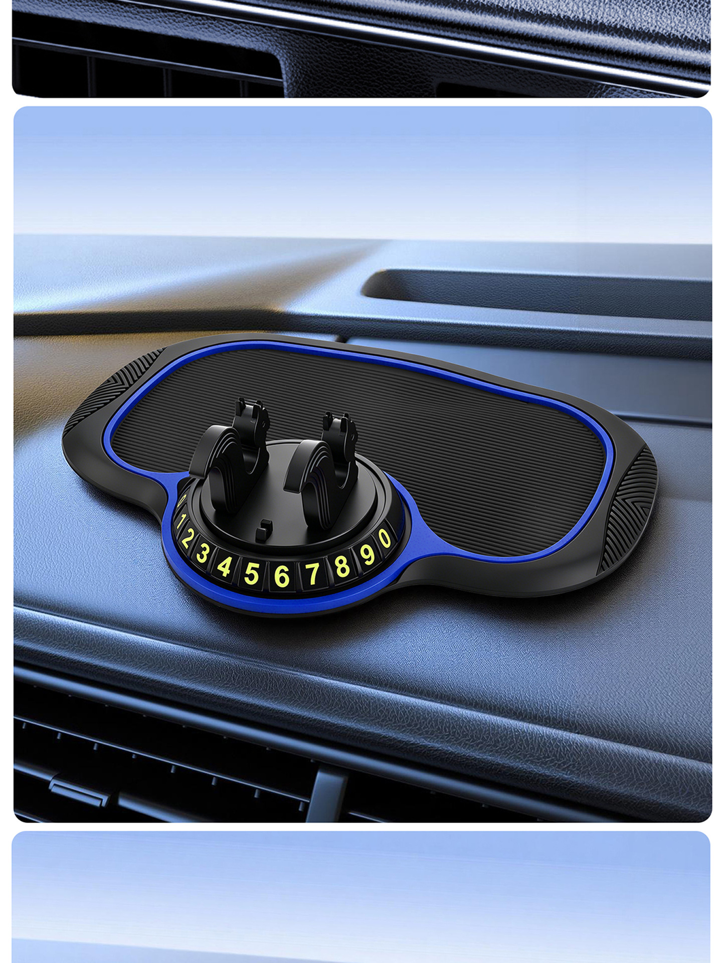 Car anti-slip mat, car navigation phone holder, anti-slip and high-temperature resistant, multifunctional dashboard storage mat
